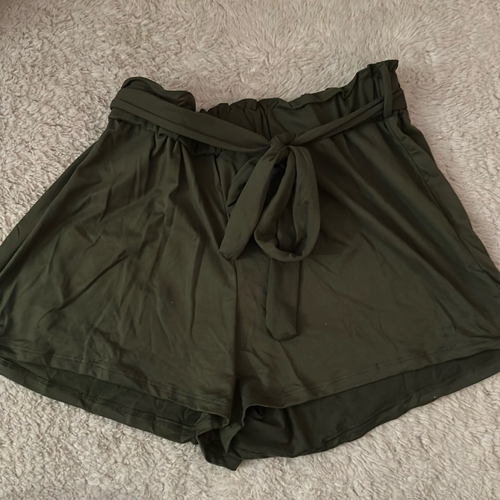 Soft Army Green Dress Shorts